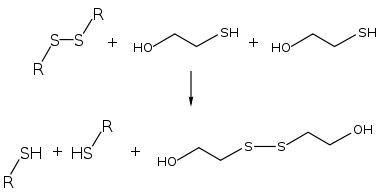 2-Mercaptoethanol is used to make some proteins be denatured via its ability to cleave disulfide bonds.